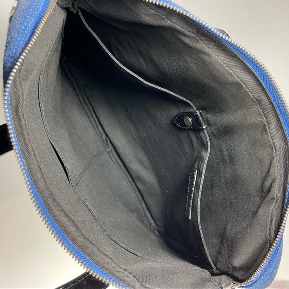 Roberta Gandolfi padded fur leather laptop bag w/ dog tag 13.75” x 11.25” x 1.5” - Picture 8 of 9